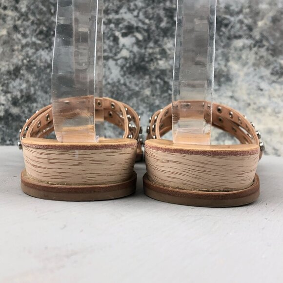 Dolce Vita Women's Size 9** Pinta Cafe Brown Studded Strappy Flats Sandals - Picture 6 of 11